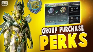 GROUP PURCHASE PERKS ROYAL PASS M12 | GROUP PURCHASE PERK NEW EVENT PUBG MOBILE