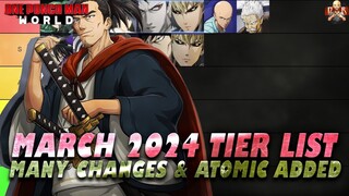 [One Punch Man World] - March 2024 Tier List update! Atomic Samurai added & more changes