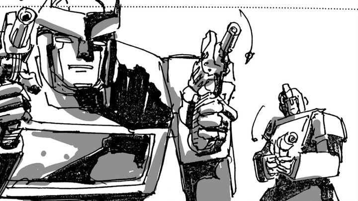 Transformers 86 Movie Storyboard Megatron Invades the Autobot Spaceship