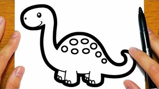 BELAJAR MELUKIS DINOSAUR COMEL | Lukisan yang senang