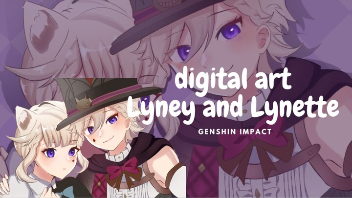 (Digital Art) Lyney and Lynette Genshin impact