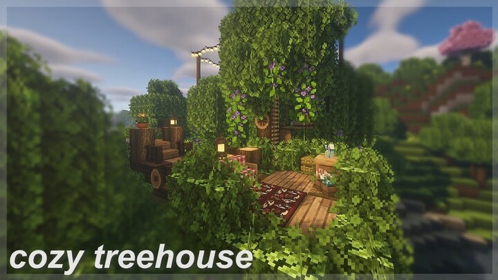 [Minecraft] Cozy Floating Treehouse 🌳🐦 | CIT Resource Packs