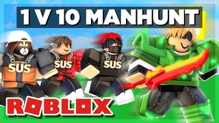 Roblox Bedwars Speedrunner VS 10 Hunters!