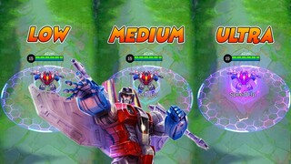 Aldous | Starscream Decepticon Transformer Skin in Different Graphics Settings | MLBB Comparison