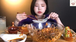 Thưởng thức Bạch tuộc xào cay kim chi cay 5 #MiuMiuFood