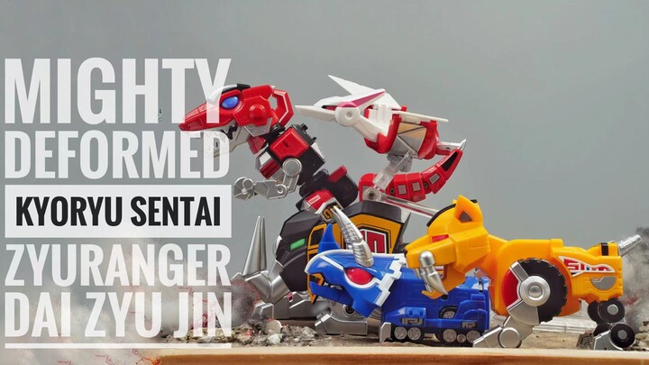 大头比例+战队萝卜 有没有搞头！！ ActionToys  MIGHTY DEFORMED 01  恐龙战队  大头大兽神！