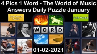 4 Pics 1 Word - The World of Music - 02 January 2021 - Answer Daily Puzzle + Daily Bonus Puzzle