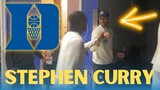 Steph Curry greeting the Duke Blue Devils with some fist bumps as they come out of the tunnel.