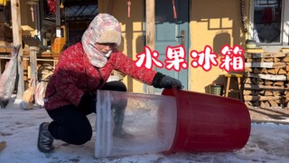 东北人做冰箱到底有多牛？水果冰箱完美出炉，不费一度电零耗能纯冰制作