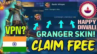 CLAIM THIS GRANGER SKIN NOW FOR FREE! WITH THIS NEW EVENT IN MLBB!DIWALI CELEBRATION • Jichu Plays