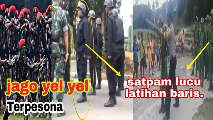 Bikin ngakak tingkah satpam latihan baris berbaris | funny video