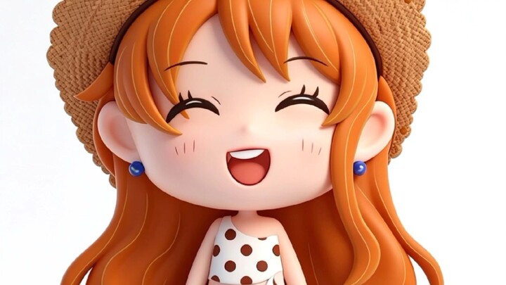 Draw Nami karakter  and make it into 3d