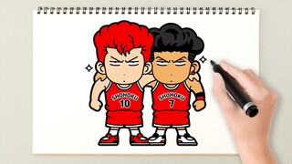 How to draw Slam dunk characters (Sakuragi hanamichi & Miyagi ryota)