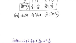 Find 1) E(X) 2) E(3X) 3) E(3x+2)