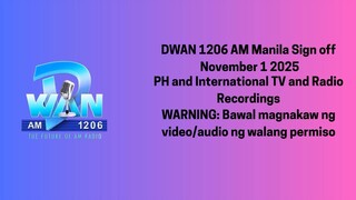 DWAN 1206 AM Manila Sign off November 1 2025