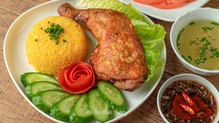 Cách làm CƠM GÀ XỐI MỠ ngon khó cưỡng ngoài giòn trong mềm đúng điệu | Greatest Fried Chicken Rice