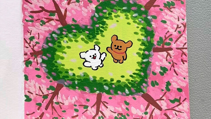 1 Menit Menggambar Pasangan Anjing yang Mendongak ke Langit #PulpenAkrilik #TutorialMenggambar #Bela