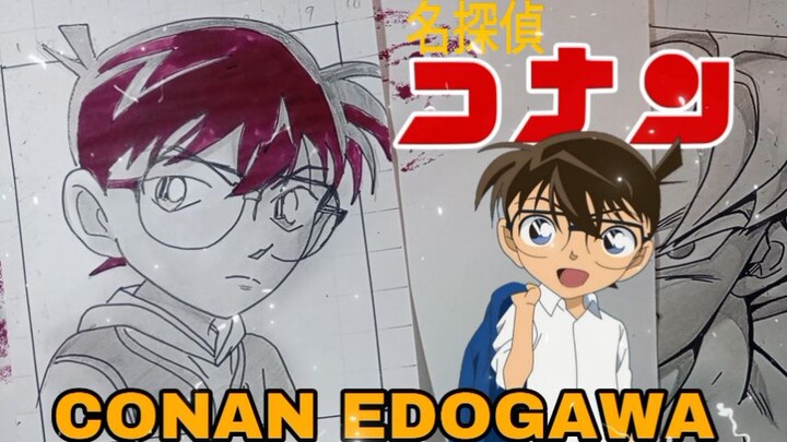 menggambar anime detektif conan