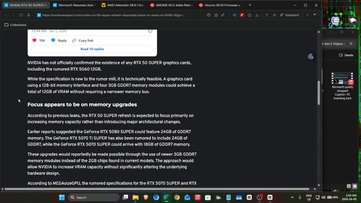 NVIDIA RTX 50 SUPER Refresh Reportedly Back