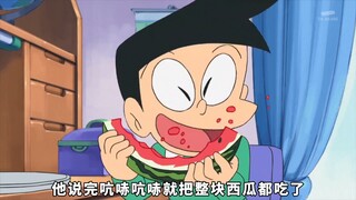 My husband didn't listen to his great-grandmother and ate watermelon without spitting out the seeds,