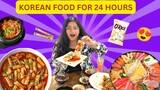 Indian Girl Eating Only KOREAN FOOD for 24 Hours | Best Korean Cafe In Delhi | Indian Food Challenge