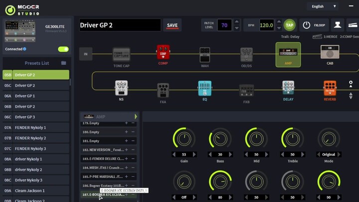 gilneyparson Mooer GE300 lite capituras NAM