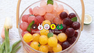 [Makanan]Membuat Air Ember Es Bahagia dengan Es Buah dan Air Soda