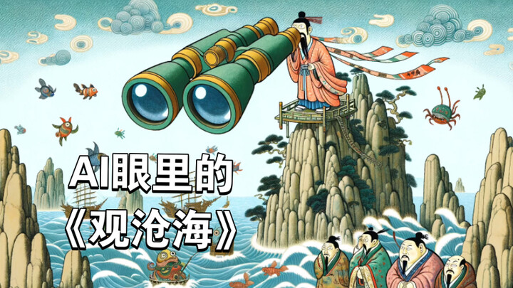 Apa yang akan terjadi ketika karya klasik Guoxue “Guan Canghai” bertemu dengan seni lukis AI? Gunaka