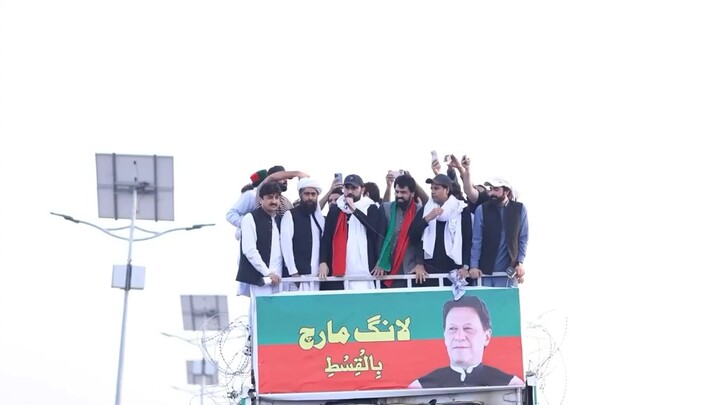 وزیراعلیٰ خیبرپختونخوا محمد سہیل خان آفریدی کا بالقسط لانگ مارچ کے پہلے دن گنڈی چوک لکی مروت میں