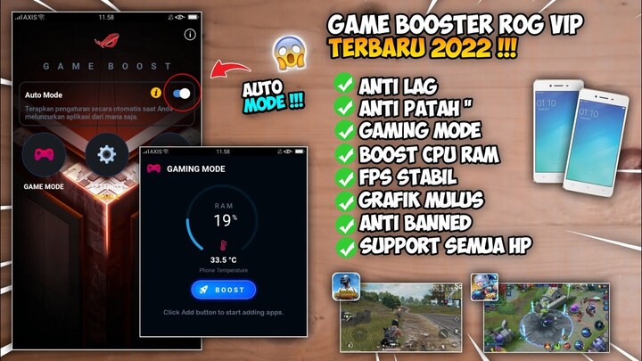 GAME BOOSTER ROG VIP🔥 Terbaru Mengatasi Ngelag Saat main Game‼️