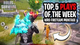 TOP 5 WRO KILLS OF THE WEEK #1   | RULES OF SURVIVAL