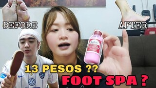 PAANO MATANGGAL ANG KALYO AT TIBAK | HALAGANG 13 PESOS NA FOOT SPA.