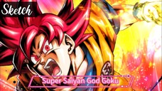 Draw Super Saiyan God Goku (Part: Sketch)
