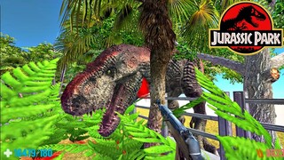 Carnivore Dinosaurs Escaping from Jurassic Park. Animal Revolt Battle Simulator