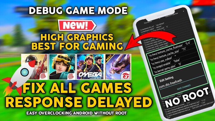 High Graphics Settings! Fix Response Delay! Easy Overclocking Android Device without root Free Fire