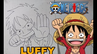 menggambar luffy dari anime one piece