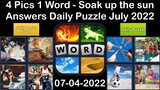 4 Pics 1 Word - Soak up the sun - 04 July 2022 - Answer Daily Puzzle + Bonus Puzzle