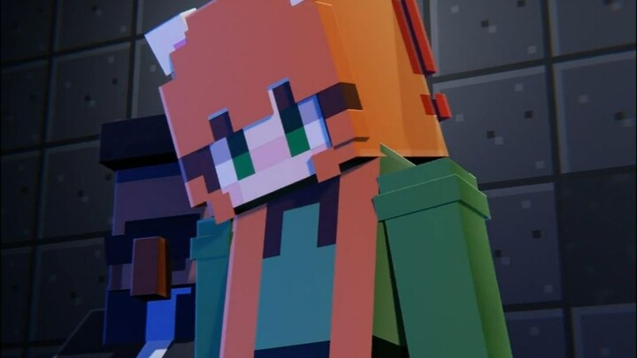 Chipi cat, but a blocky human-cat girl.