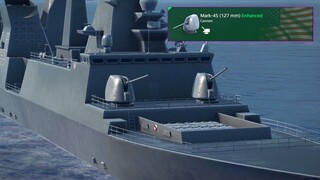 Modern Warships: IT CAIO DUILIO with MARK-45 (127mm) cannon. Online match gameplay.