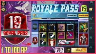 THÔNG TIN ROYALE PASS SEASON 19 | RP LEVEL 1 - 100 SKIN MŨ BALO CỰC ĐẸP || PUBG MOBILE