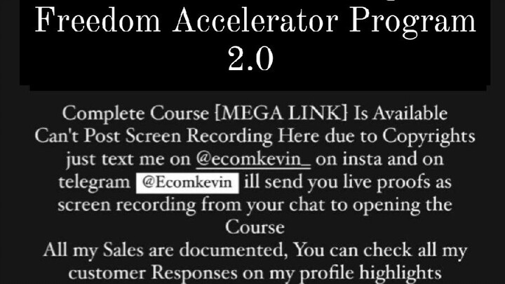 Alex Comerma – Instagram Freedom Accelerator Program 2.0   is available at low cost intrested person