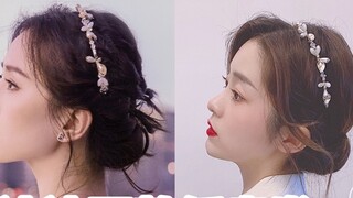 Rambut sanggul rendah gaya Liu Shishi yang sama |. Kepang dewi laurel yang elegan dan manis |. Gaya 