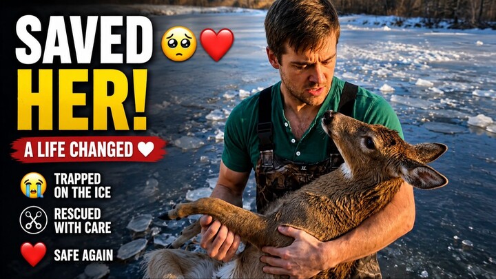 Would You Jump in to Save Her? 🥺❤️🦌