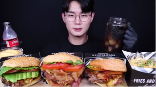 mukbang Bánh burger bơ thịt xông khói tự làm #amthuc #monngon