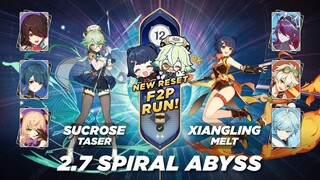 Genshin Impact - 2.7 Spiral Abyss Floor 12 *New Reset - F2P Sucrose Taser / Xiangling Melt