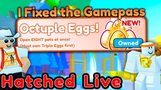 I Hatched A Huge!! & Fixed 8 Eggs Auto Hatch in Cat World | Pet Simulator X