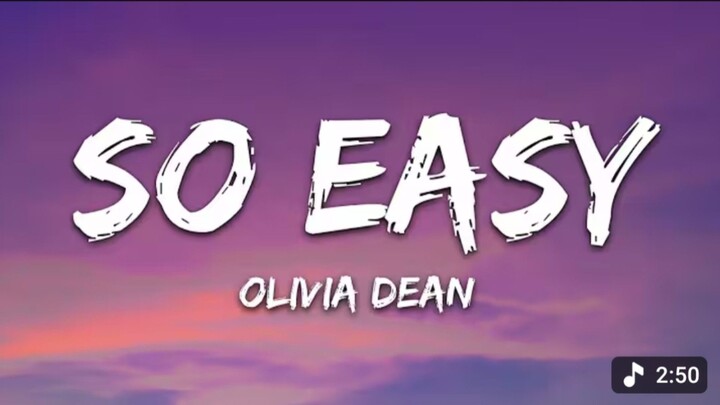 So Easy - Olivia Dean (Lyrics)