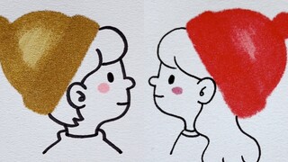 字母D画一个适合冬天的小头像，也可以做情头。