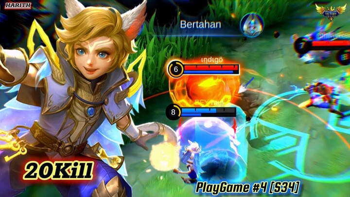 20Kills! | HARITH | PLAYGAME BUILD 4 [S34] - MLBB