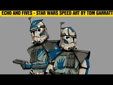 Echo And Fives Speed Drawing - Star Wars Art By Tom Garratt